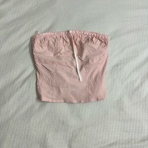 Garage Pink Drawstring Tube Shorts